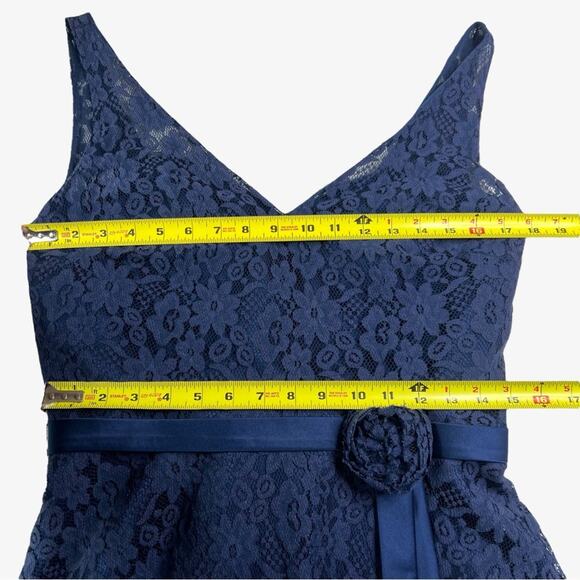 Christina Wu Occasions Dark Floral Lace Party Dress 14 Navy Fairy Romance - Picture 9 of 13